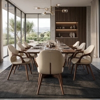 Chaise de salle à manger moderne de luxe en bois massif, design italien, fauteuil rembourré, mobilier de cuisine minimaliste pour villa