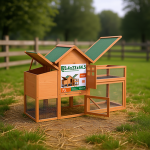 Gallinero de Madera Maciza de Pino 73.4x23x44.5 Marrón, Jaula para Animales Ecológica - Product Image 2