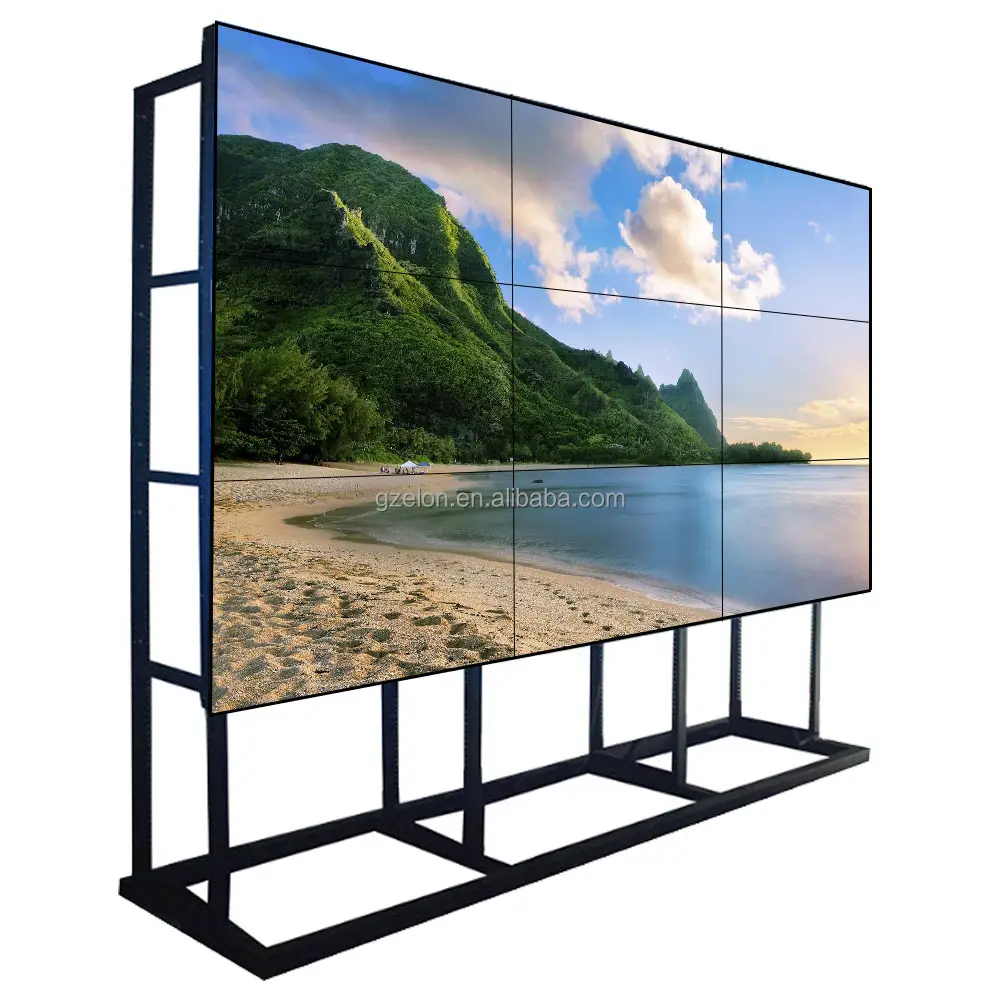 49 인치 3.5mm 3x3 풀 HD LCD 비디오 벽 LCD 비디오 벽 화면 광고 접합 화면