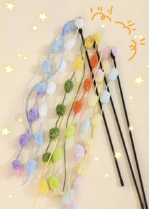 ของเล่นสัตว์เลี้ยงสุดหรูแถบผ้ากำมะหยี่สีสันสดใสแบบโต้ตอบได้พร้อมกระดิ่งกรอบ - Product Image 6