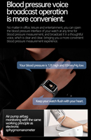 Reloj Inteligente Más Vendido con Bomba de Aire, Monitorización de Presión Arterial, Frecuencia Cardíaca y Oxígeno en Sangre, Compatible con Sistema ISO Android