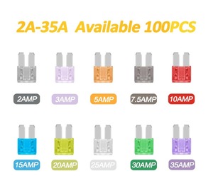 EParthub Juego de Fusibles Universales Micro2 <span class=keywords><strong>ATR</strong></span>/APT, 100 Piezas, 2A 3A 5A 7.5A 10A 15A 20A 25A 30A 35A, Codificados por Colores para Fácil Identificación - Product Image 5