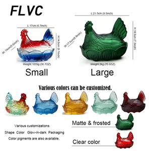Workable <strong>Large</strong> Crystal Glass Multi-color Modern Minimalism 0.5-1L Capacity Chicken <strong>Storage</strong> <strong>Jar</strong> Candy <strong>Jar</strong> Hen Dried Fruit <strong>Jar</strong> - Product Image 5