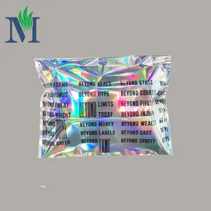 Mailing Envelopes Bags Holographic Foil Mailers Colorful Glossy Adhesive Aluminium Silver Custom Shopping Bags Clothing Poly
