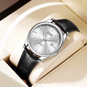 Reloj de Cuarzo Minimalista de Alta Gama con Correa de Cuero Genuino, Calendario, Resistente al Agua, Oferta Especial para las Fiestas - Product Image 3