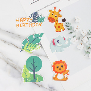 Forest Theme Birthday Cake Toppers Paper Die Cut Reusable Animal Zoo Decorations For Children's Party - Product Image 3