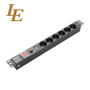 PDU de 19 Pulgadas con 6 o 8 Tomas de Corriente, 1U, de Aluminio, Tipo Europeo/Alemán, para Racks de Servidores - Product Image 1