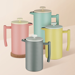 Cafetera de prensa francesa de café de doble pared de acero inoxidable multicolor HIGHWIN - Product Image 1