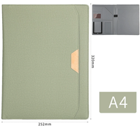 Vente en gros de sacs à documents A4 pour hommes en cuir PU lisse noir pour la conférence classeur en PP pour présentations