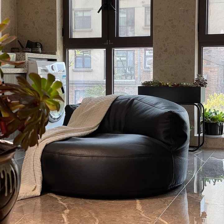 Popular Vacuum Compressed sofa leather Beanbag recline sofa couch small