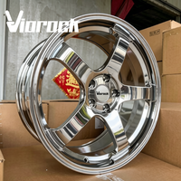 Velg Viorock 5 Spoke Chrome Forged 17 18 19 Inch 5x100 5x114.3 Custom Alloy Rims Cocok untuk Honda Toyota Mazda Subaru BRZ BMW