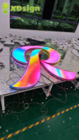 Lettres en relief 3D personnalisées, étanches IPX7, à LED multicolores, effet magique, éclairées, pour la publicité extérieure, décoration de signalétique commerciale
