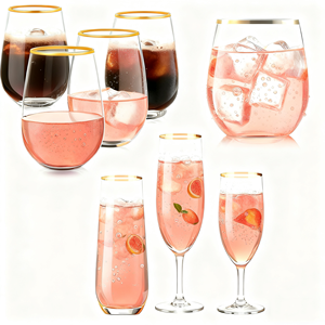 Lot de 12 verres à vin vintage en plastique réutilisables, gobelets de 12 oz, motif en relief de fleurs, coupe à pied incassable pour mariage, fête, bar - Product Image 1