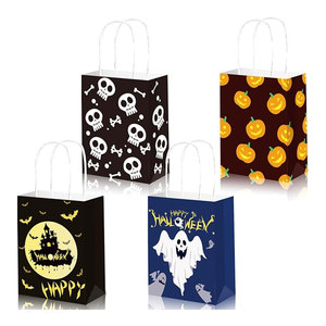 Custom <b>Mini</b> Brown <b>Black</b> Kraft Paper Carry <b>Bag</b> with Handle for Supermarket Use and Promotions Features Fruit Candy Logo - Product Image 5