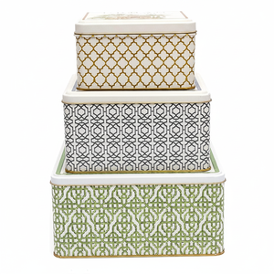 Juego de Cajas de Almacenamiento Metálicas Cuadradas Kontensan, 235 mm x 235 mm x 110 mm (Juego de 3), Selva Tropical, un Paraíso Verde de la Naturaleza y la Vida Silvestre - Product Image 2