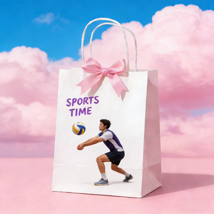 Bolsa de Papel Kraft Ecológica Personalizada para Regalos Deportivos, Bolsa de Mano Portátil para Eventos Deportivos, Recuerdo, Regalo para Team Building - Product Image 4