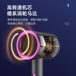 Sèche-cheveux TikTok Hammer avec lumière bleue, ions négatifs, moteur DC, buse d'air unique, pour usage domestique, salon, dortoir, ou comme cadeau - Product Image 5