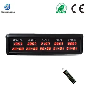 LED Mini Digital World Time Zone 0.4 Inch Clock Electronic Clock LED Multi Zone Clock 5 Cities With Date DAP