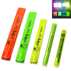 Custom Printed Fashionable Reflective Bangles PVC Reflective Slap Wristband Personalized Customization Reflective Slap Bracelets