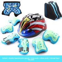 Ensemble de protection fluorescent phosphorescent pour sports d'hiver pour enfants garçons et filles, incluant protections de patinage à roulettes/en ligne et genouillères