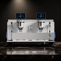 Máquina de Espresso Semiautomática de Doble Grupo AE-2, Caldera Doble de Acero Inoxidable de 7L, Cafetera Comercial con Pantalla Táctil de 5 Pulgadas