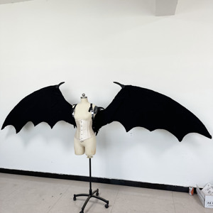 Fabbrica personalizzata nero elettrico telescopico nero a forma di pipistrello meccanico ali d'angelo della sfilata di moda oggetti di scena ali enormi - Product Image 4