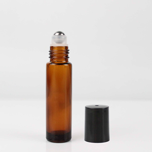 In Stock LK01 10ml Amber Cylinder Glass <b>Bottle</b> for Eye Cream Perfume Essential Oils Packaging Screen Printing Surface Handling - Product Image 2