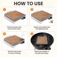 Grille de fumoir à froid personnalisée en acier inoxydable 304, accessoires de barbecue antiadhésifs pour cuisine extérieure haut de gamme