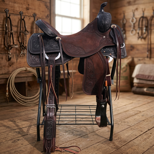 Silla de montar BS International Bamboo English Race Saddle con estructura de madera, ecológica, transpirable y duradera, con caja para silla de montar y mantas para caballo de acero inoxidable - Product Image 1