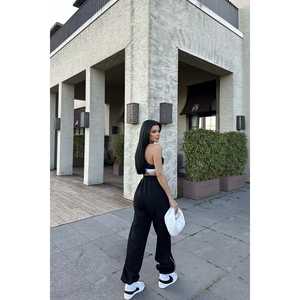 Sudaderas con Capucha y Pantalones Deportivos Negros Básicos para Mujer, Cómodos - Product Image 1