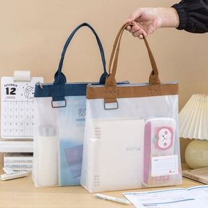 Thickened Large Capacity <b>Storage</b> Bag Transparent Zipper Handbag Student Tutoring Exam Papers Waterproof Outdoor <b>File</b> China - Product Image 1