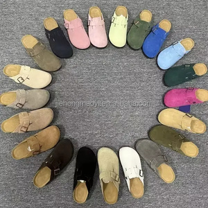 Birkenstocks Sabots en liège légers unisexes en cuir véritable Broderie plate d'été Sandales à bout fermé Sandales pour hommes/femmes - Product Image 3