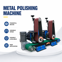 Nouvelle machine de polissage de métal MECOR 6kW pour finition de l'acier inoxydable, équipement de finition de surface à roue à bande, moteur et engrenages