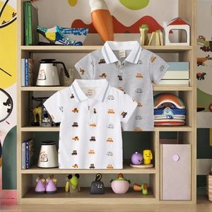 Camiseta de Verano 2026 para Niños, Cuello Alto, Manga Corta, Estampado de Dibujos Animados, 100% Algodón Transpirable, Moda Infantil - Product Image 3