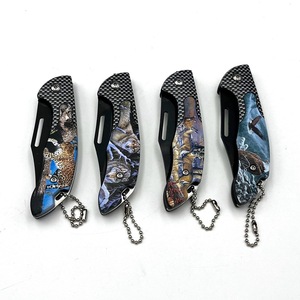 Mini couteau pliant en acier inoxydable à motif 3D pour le camping et la survie en plein air, couteau de poche personnalisable, support OEM - Product Image 4
