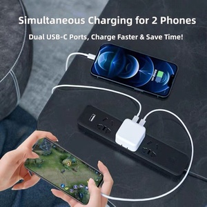 Chargeur rapide <span class=keywords><strong>USB</strong></span>-<span class=keywords><strong>C</strong></span> double port 40W 5V/3A 15A PD avec prise US/EU pour téléphone portable, ordinateur portable, écouteurs, design pliable et rétractable pour les voyages - Product Image 2