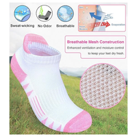 Chaussettes de sport à coussinets |   Chaussettes pour femmes en coton respirant antidérapantes avec soutien de la voûte plantaire pour la course à pied, la salle de sport et l'entraînement