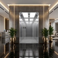 Ascenseur résidentiel pour passagers en acier inoxydable avec entraînement par traction et contrôle intelligent pour villa et hôtel