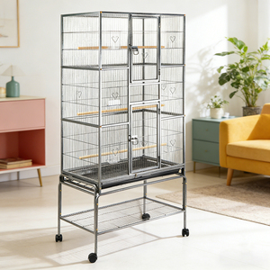 Jaula <span class=keywords><strong>para</strong></span> Pájaros Aier Económica y Cómoda de Hierro Sólido con Recolector de Semillas, Gran Capacidad, Extra Grande, Ecológica, con Recubrimiento en Polvo y Cierre de Botón - Product Image 1