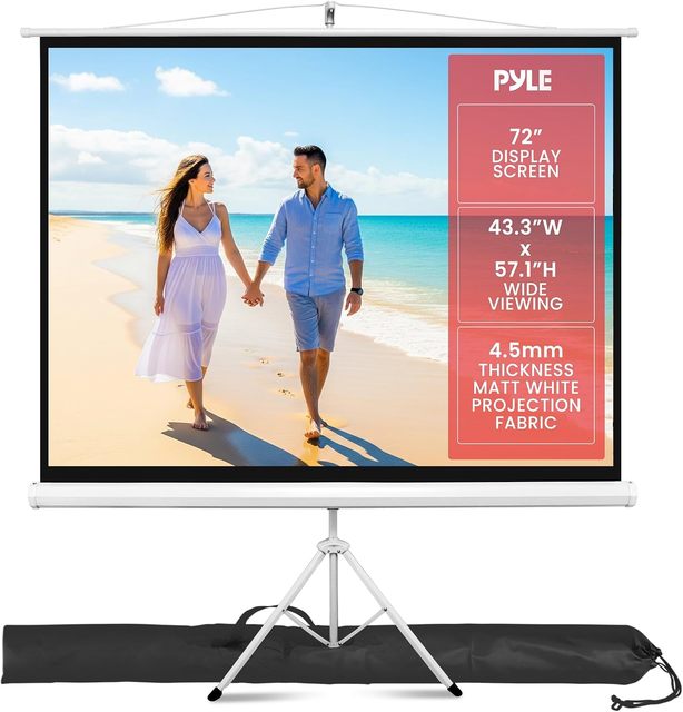 Portable Home Theater 100" 16:9 Matte White Projector Screen Outdoor Stand-Portable Roll up Screen with Tripod Stand