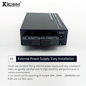 Xicom 1000M 2ไฟเบอร์ออปติก4 RJ45โหมดเดียวแปลงสื่ออินเตอร์เฟซ SC 1.25g 0-20กม. ระยะทาง - Product Image 5