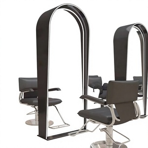 Estaciones de Barbería con Espejo, Espejos de Pared para Barbería, Estación de Salón Moderna y Sencilla con Iluminación LED - Product Image 1