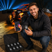 Kit d'éclairage LED RGB 12V 3W pour voiture, éclairage de fond de caisse et de jantes, 4/6/8/10/12/14 modules, contrôle par application, IP68, pour camion, VTT, UTV, SUV