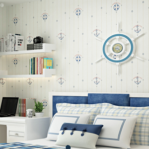 Estilo Mediterráneo dibujos animados velero habitación de los niños papel tapiz autoadhesivo dormitorio estudio Fondo pared decoración papel tapiz - Product Image 1