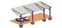 Structure de carport simple personnalisée en acier, au design de type abri, avec auvent solaire pour stationnement de voitures, carports solaires