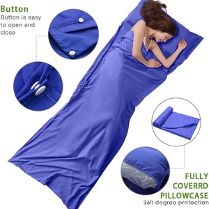 Saco de dormir rectangular Woqi de 75x210cm, azul, transpirable, ligero y portátil para adultos, para camping y viajes. - Product Image 4