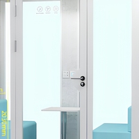 Cabine de bureau insonorisée acoustique, cabine téléphonique modulaire, cabine de réunion à structure en acier avec verre trempé pour salle d'interview