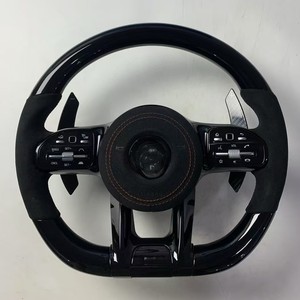 Volant en suède avec bande supérieure noire brillante en fibre de carbone et palettes de changement de vitesse pour Mercedes Benz Classe S C <span class=keywords><strong>C63s</strong></span> C55 GLA45 AMG - Product Image 6