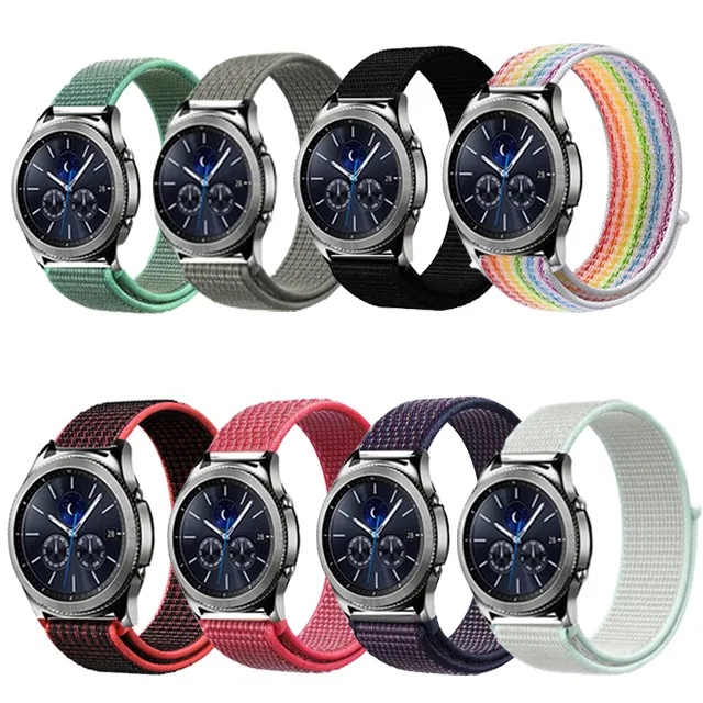 For Samsung Gear s3 frontier galaxy watch Active 2 46mm 20/22mm watch band sport nylon loop for huawei watch gt 2