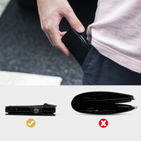 Dompet Pria Aluminium Metal Slim Minimalis Carteras Billeteras Para Hombre Slim Zipper Coin Pocket Automatic Pop up Wallet